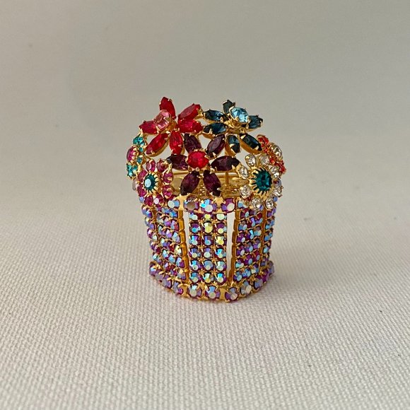Vintage 80's Dorothy Bauer Flowerpot brooch - Picture 1 of 3